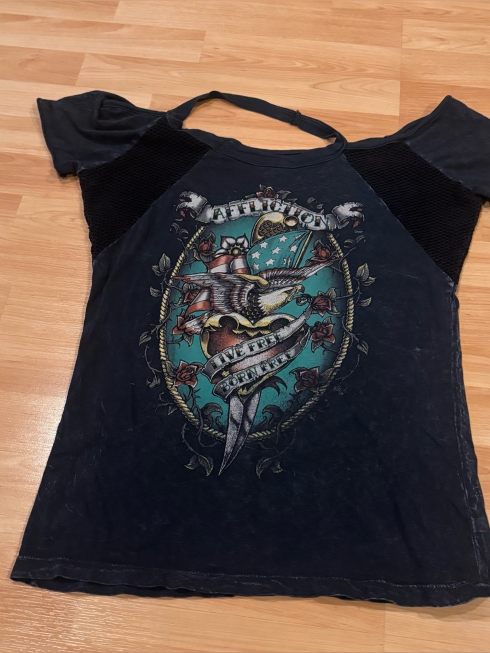 Affliction Y2K Black American Tattoo Inked T Shirt
